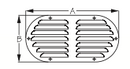 seadog louvered vent - oval stamped 304 stainless
