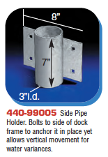 floating dock hardware - side pipe holder