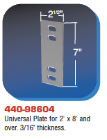floating dock hardware - universal plate for 2' x 8' and over. 3/16" thickness.