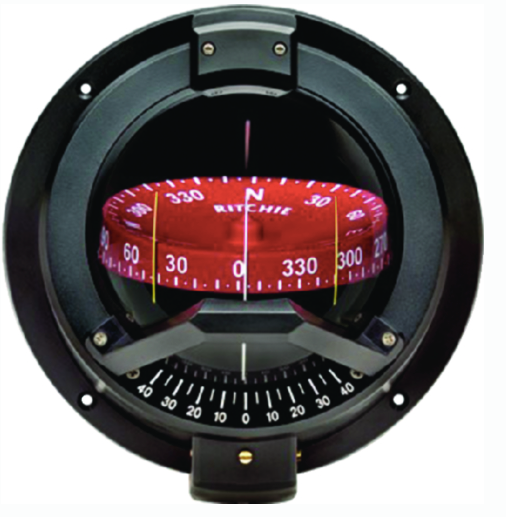 ritchie navigator compass, bulkhead mount, combi dial, black