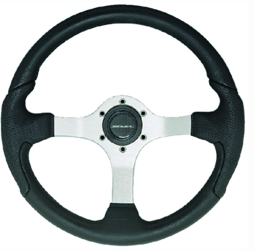 nisida steering wheel, satin finish w-black grip