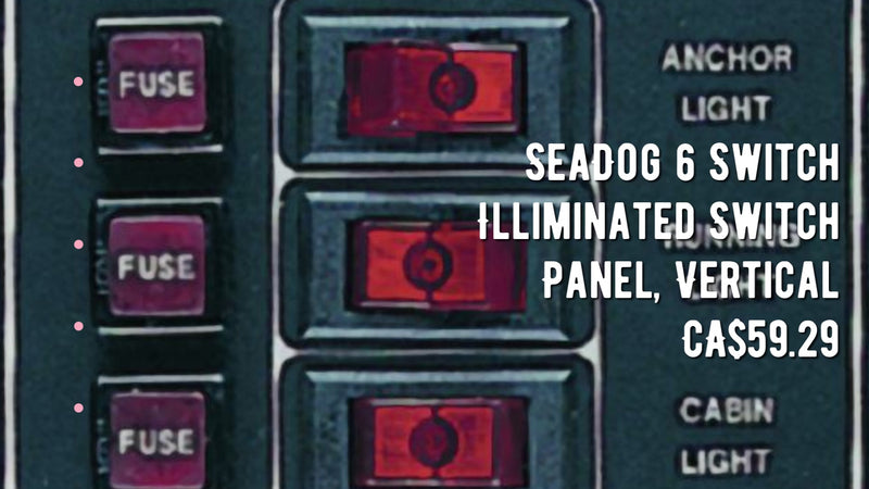 seadog 6 switch illiminated switch panel, vertical