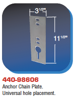 floating dock hardware - anchor chain plate. universal hole placement.