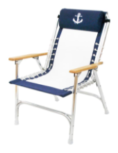 brewers deck chair-white/blue