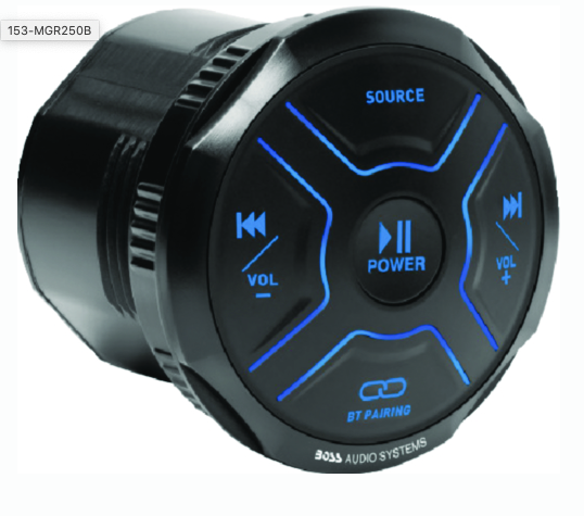 boss audio bluetooth® marine gauge digital media player w/built-in channel amplifier