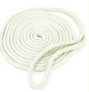 amma double braided nylon dock line 3 / 8" x 20' white