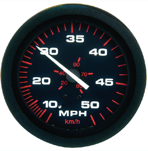 sierra amega signature series 3" black pitot type speedometer gauge kit with "g"