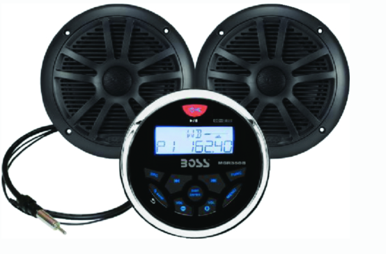 boss audio mckgb350b6 bluetooth® in-dash gauge receiver package w- 6-1-2 marine