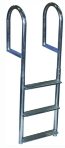 dock edge welded aluminum fixed wide step ladder