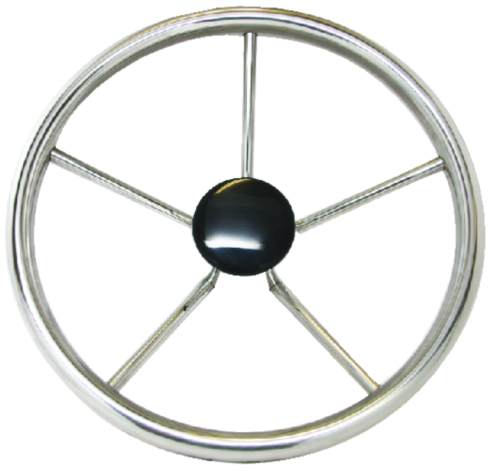 seadog 230115 15" 6-spoke stainless steering wheel w-plastic center cap, 10â° dis