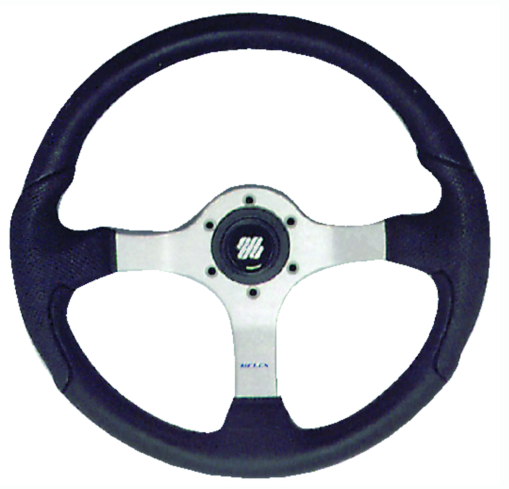 nisida steering wheel, polished finish w-black grip