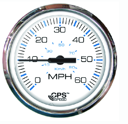 faria 33839 chesapeake ss white 4" gauge - 60 mph gps speedometer