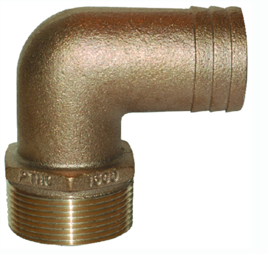 groco pthc bronze standard flow 90° pipe-to-hose adapter with npt thread
