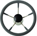 seadog 230212g 12", 5-spoke stainless steering wheel w-foam grip & plastic cente