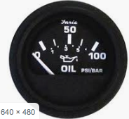 faria 12845 euro 2" gauge - oil pressure gauge, 100 psi