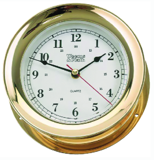 weems & plath wap290500 admiral™ collection clock, 6", brass