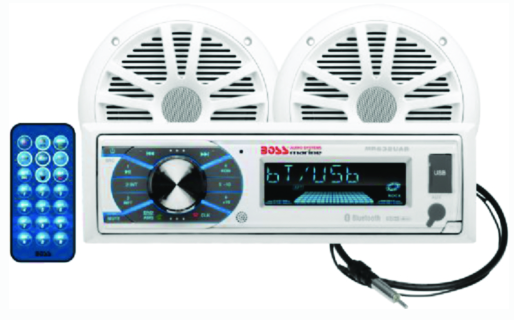 boss audio mck632wb6 single-din am-fm-cd receiver w- 6.5" marine speakers- anten