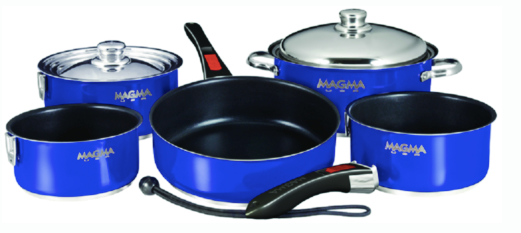 magma ceramica non-stick 10 piece induction compatible "nesting" cookware set