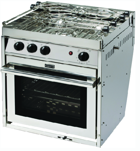 force 10 for63353 gimballed gas galley range, american compact, 3 burner w-oven