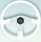 uflex corse steering wheel, white pvc grip w-silver spokes