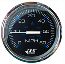 faria 33749 chesapeake ss black 4" gauge - 60 mph gps speedometer