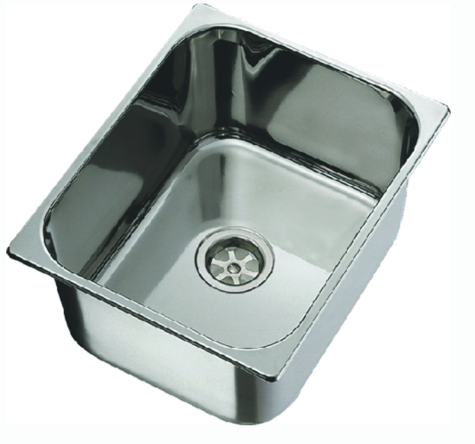 ambassador single rectangle stainless steel sink, brushed