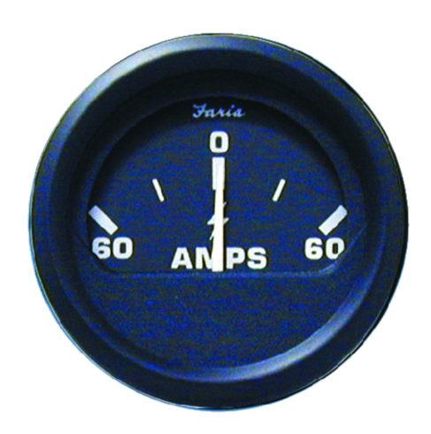 faria 12822 euro black 2" ammeter gauge (60-0-60)