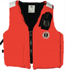 mustang mv3119rpl two-pocket flotation vest with radio pocket, orange, lg.