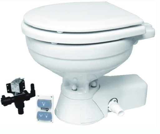 jabsco 370453092 compact quiet flush toilet 12v, freshwater flush