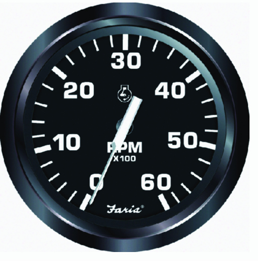 faria 32805 euro 4" gauge - 7000 rpm tachometer (all outboard)