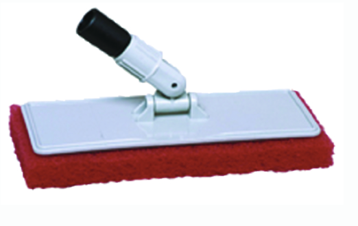 starbrite 40124 flex head scrubber with red medium scrub pad
