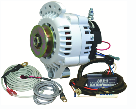 balmar alternator kit w-ars regulator, temp sensors, single 1-2" pulley