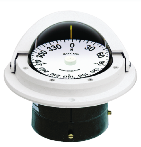 voyager compass-flush mount, flat dial, white
